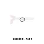 Black circular mechanical part on white background.