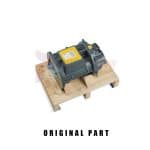 Industrial motor on wooden pallet with "Original Part" label.