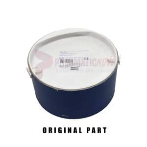 Industrial valve part in packaging with label.