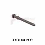 Metal bolt isolated on white, original equipment part.