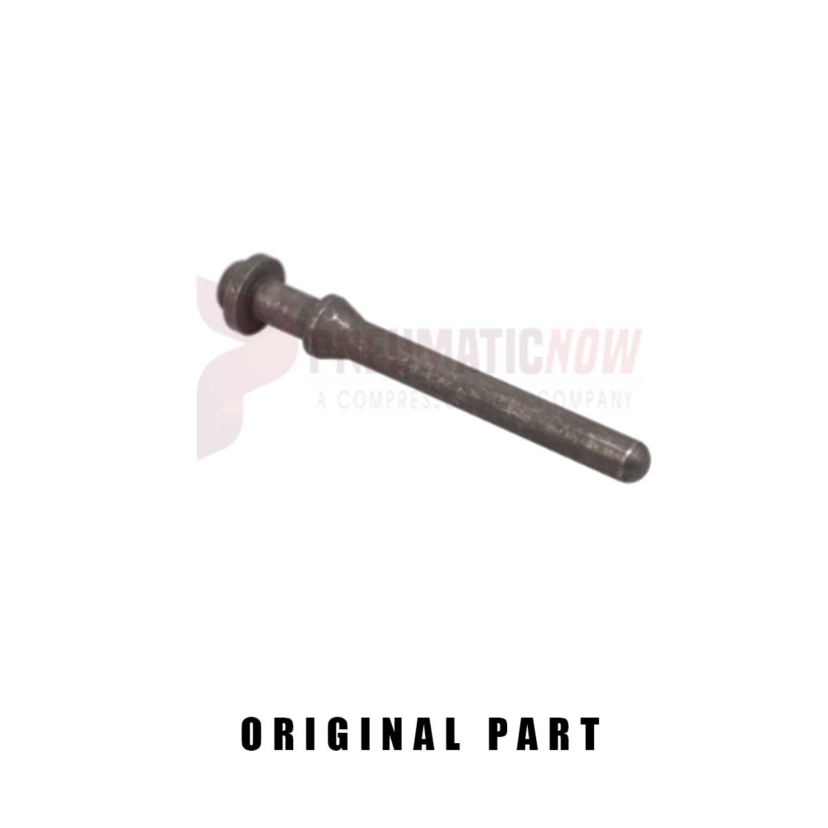 Metal bolt isolated on white, original equipment part.