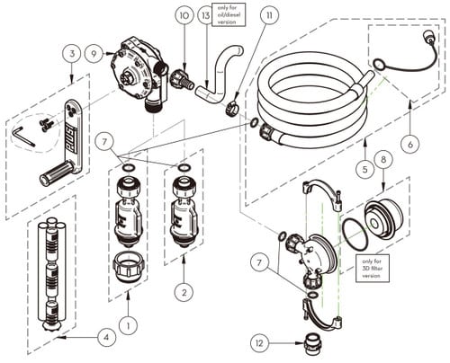 PIUSI LEVER  PIUSI HAND PUMP + KIT FIXING PART R19592000
