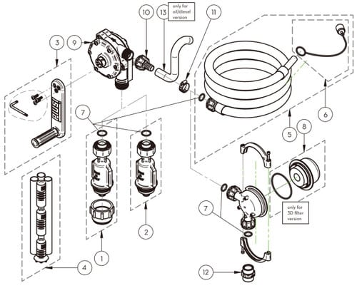PIUSI KIT, GROUP HAND PUMP PART R19591000