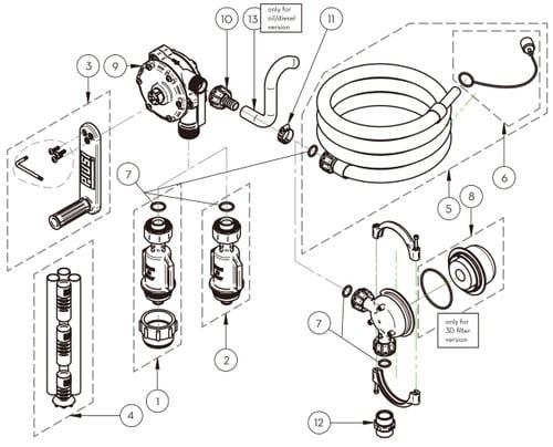 PIUSI KIT SPOUT SB325_X WITHOUT MISFILLING PART R1917300A