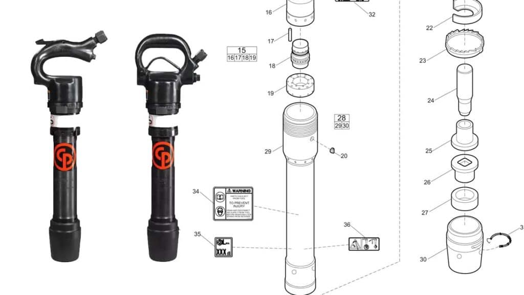 chicago pneumatic rivet buster parts
